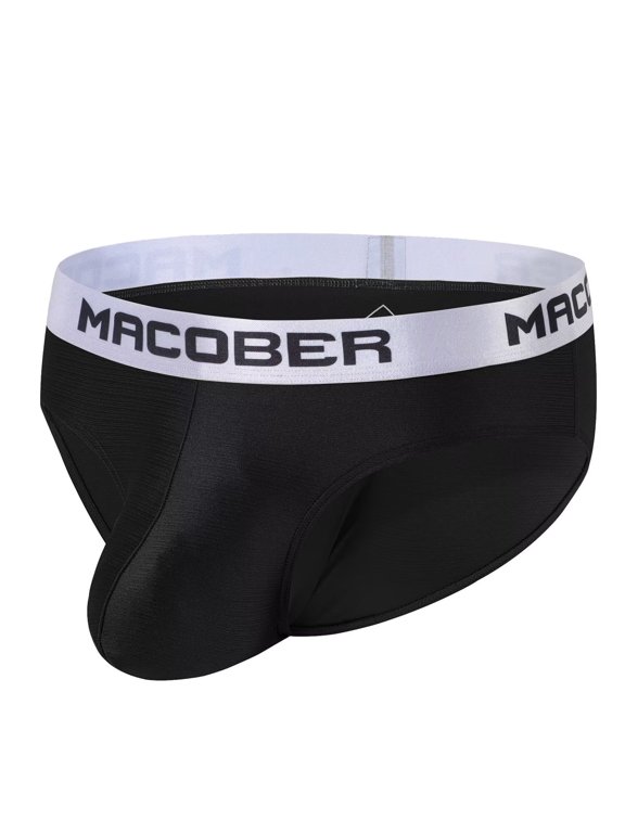 Men's Nylon Triangle Underwear Breathable Tagless Design Comfortable Black M