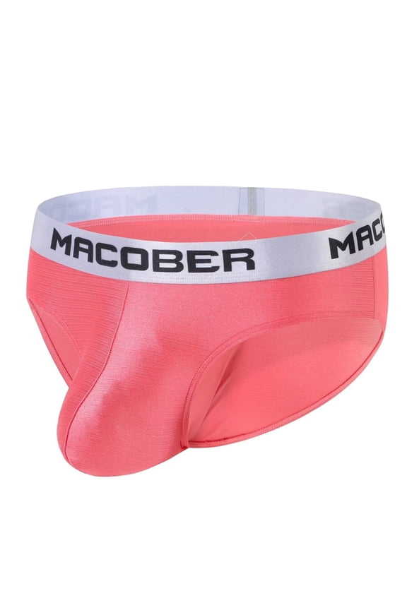 Men's Nylon Triangle Underwear Breathable Tagless Design Comfortable Red XL
