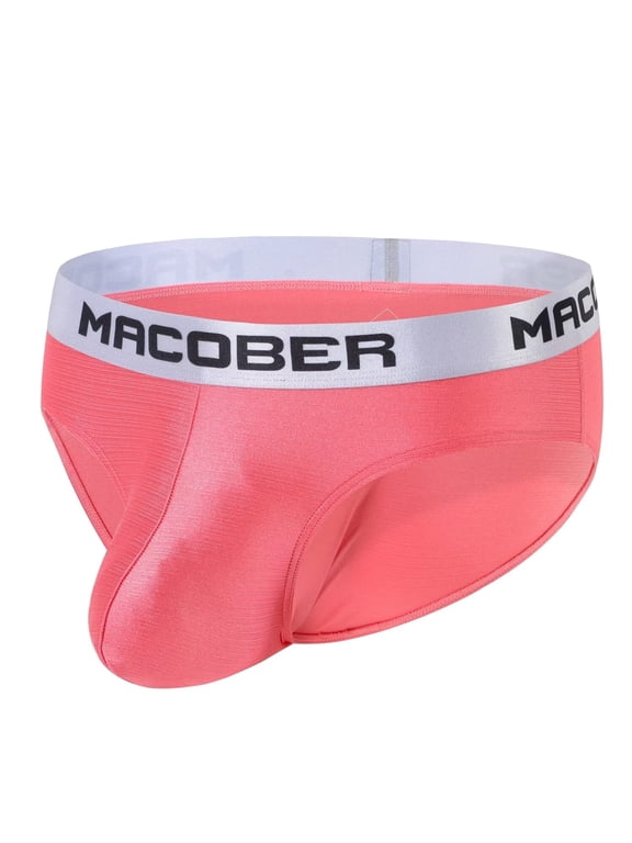 Men's Nylon Triangle Underwear Breathable Tagless Design Comfortable Red XXL