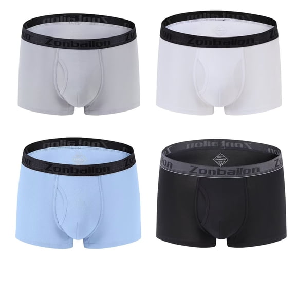 TANBOM Men's Open Front Short - Leg Bamboo Viscose Boxer Briefs Breathable Comfort Multi Pack L