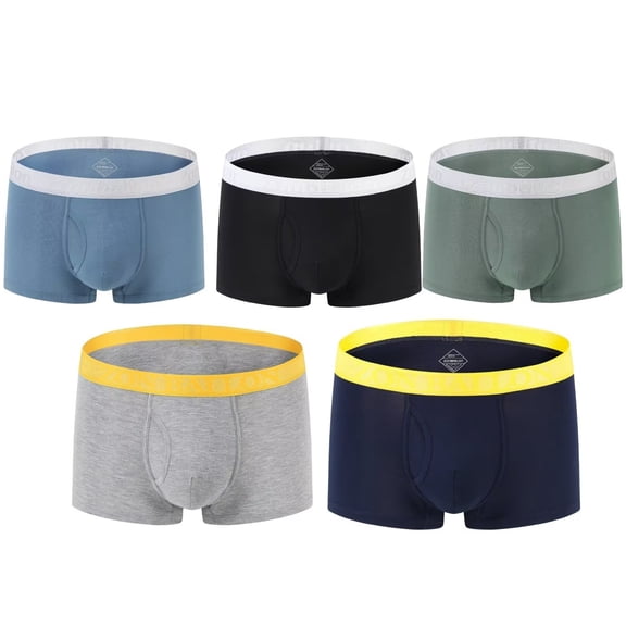 TANBOM Men's Open Front Short - Leg Bamboo Viscose Boxer Briefs Breathable Comfort Multi Pack M