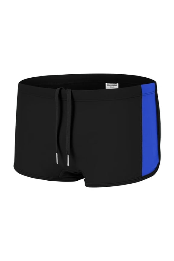 Men's Polyamide Boxer Swim Trunks Adjustable Drawstring Breathable Lightweight Black XL