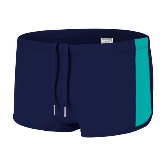 TANBOM Men's Polyamide Boxer Swim Trunks Adjustable Drawstring Breathable Lightweight Dark Blue M