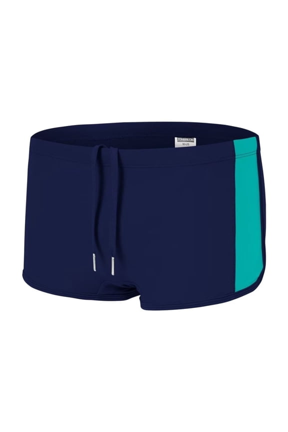 Men's Polyamide Boxer Swim Trunks Adjustable Drawstring Breathable Lightweight Dark Blue M
