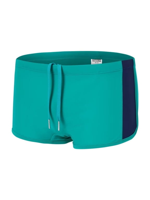 Men's Polyamide Boxer Swim Trunks Adjustable Drawstring Breathable Lightweight Green 2XL