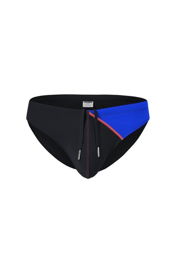 Men's Polyamide Sexy Drawstring Triangle Swim Trunks Lightweight Comfortable Black L
