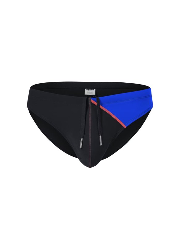 Men's Polyamide Sexy Drawstring Triangle Swim Trunks Lightweight Comfortable Black M