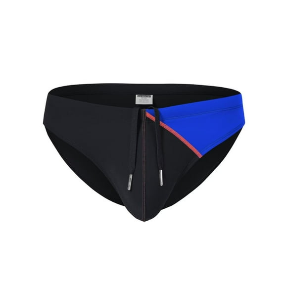 TANBOM Men's Polyamide Sexy Drawstring Triangle Swim Trunks Lightweight Comfortable Black XL