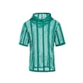 thumbnail image 1 of TANBOM Men's Polyester See Through Mesh Hooded T-Shirt Lightweight Breathable Stylish Green XL, 1 of 1