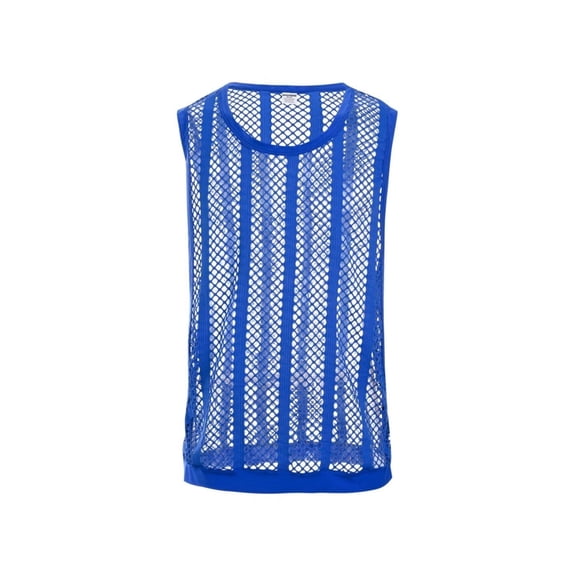 TANBOM Men's Polyester See Through Vest Lightweight Breathable Stylish Casual Comfort Blue 2XL