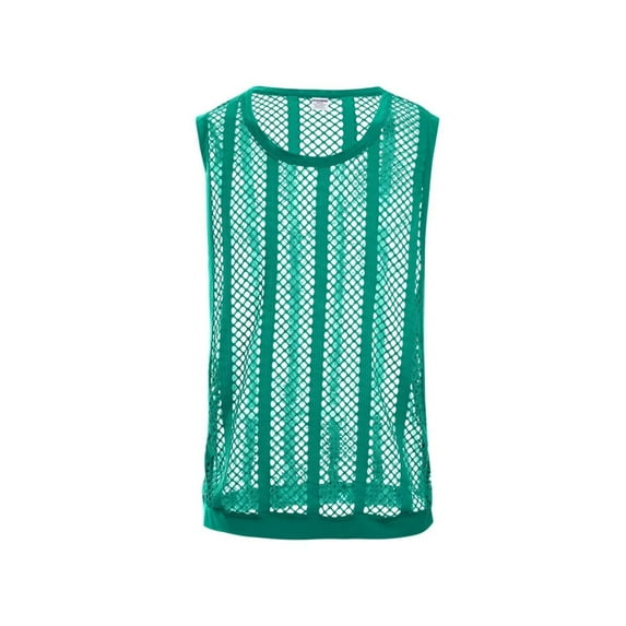 TANBOM Men's Polyester See Through Vest Lightweight Breathable Stylish Casual Comfort Green XL