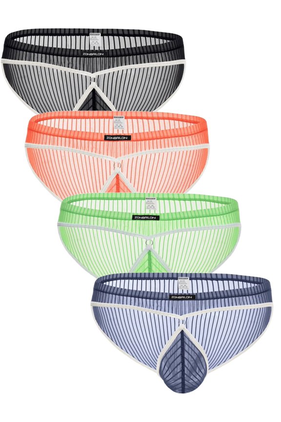 Men's Regular Triangle Mesh Underwear Breathable Assorted Colors XL 4-pack