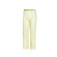 thumbnail image 1 of TANBOM Men's See Through Mesh Long Pants Lightweight Breathable Comfortable Yellow L, 1 of 1