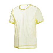 TANBOM Mens See Through Mesh T-Shirt Lightweight Breathable Stylish Casual Comfort Yellow M