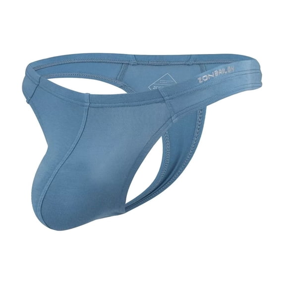 TANBOM Men's Sexy Bulge Pouch Thong Underwear Tagless Comfortable Breathable Azure XXL