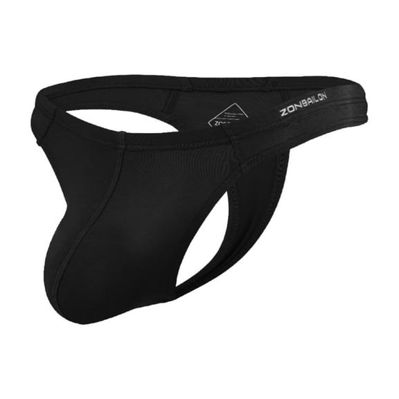 TANBOM Men's Sexy Bulge Pouch Thong Underwear Tagless Comfortable Breathable Black M