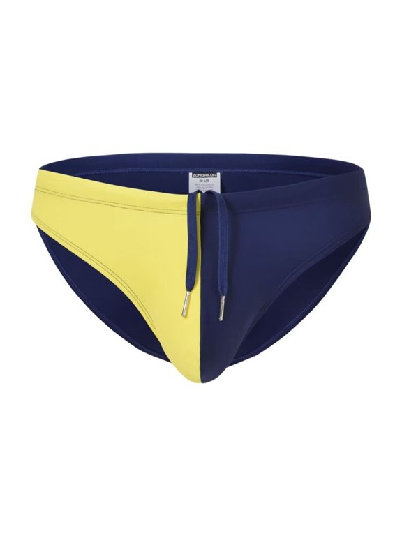 Men's Sexy Drawstring Triangle Swim Trunks Lightweight Polyamide Comfortable Blue XL