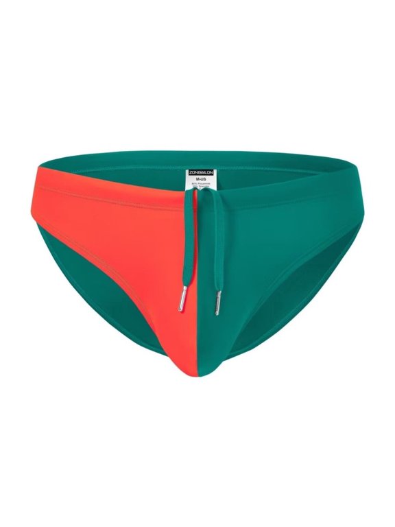 Men's Sexy Drawstring Triangle Swim Trunks Lightweight Polyamide Comfortable Green L