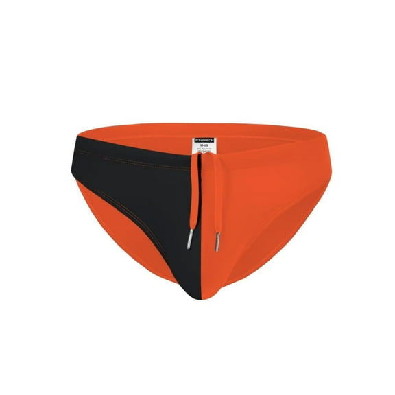TANBOM Men's Sexy Drawstring Triangle Swim Trunks Lightweight Polyamide Comfortable Orange XL