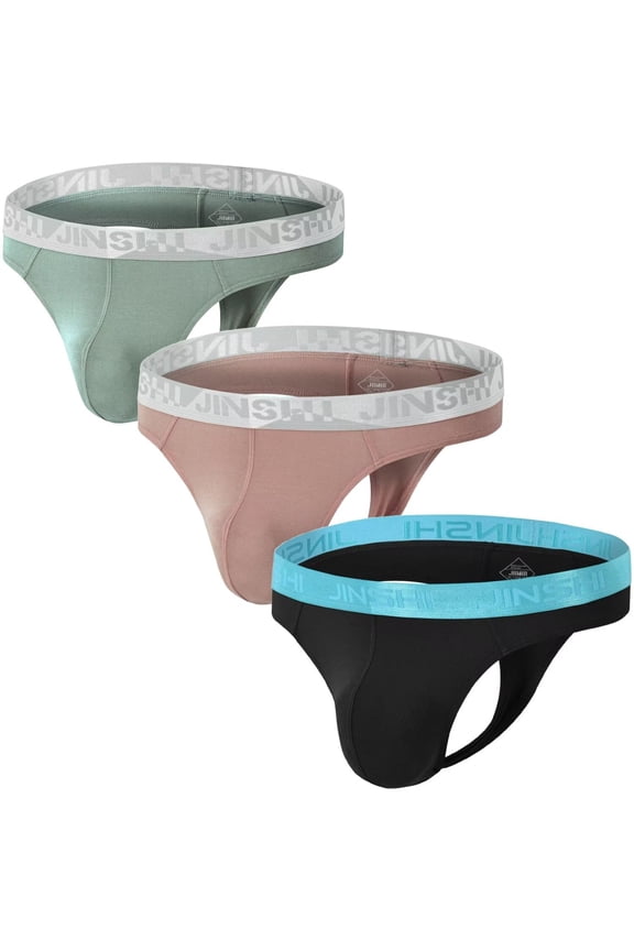 Men's Sexy G-String Comfortable Breathable Tagless Bulge Enhancing Fixed Position Green Latte Black 2XL