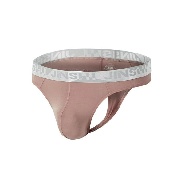 TANBOM Men's Sexy G-String Comfortable Breathable Tagless Bulge Enhancing Fixed Position Latte L