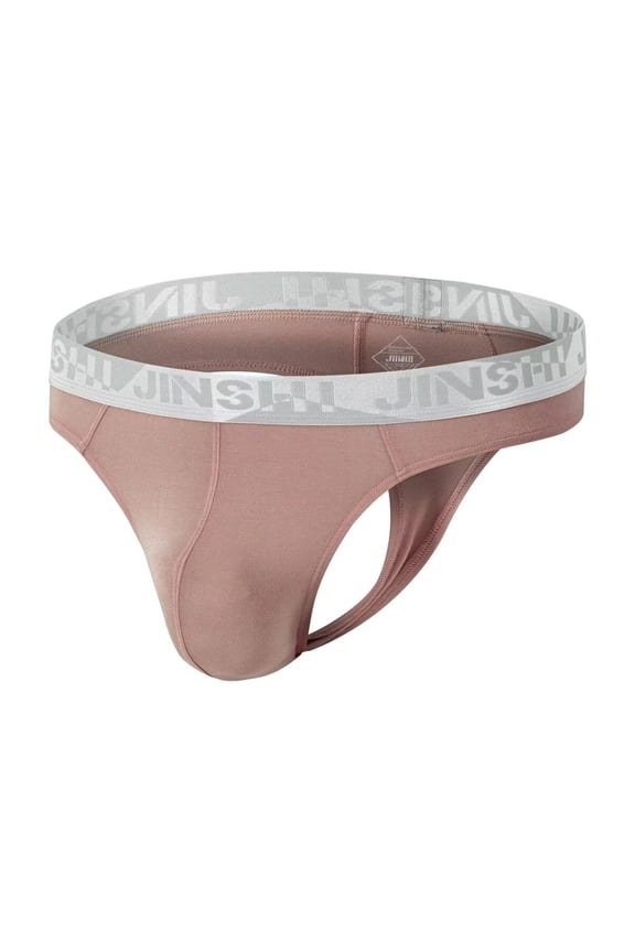 Men's Sexy G-String Comfortable Breathable Tagless Bulge Enhancing Fixed Position Latte XL