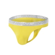 TANBOM Mens Sexy G-String Comfortable Breathable Tagless Bulge Enhancing Fixed Position Yellow M