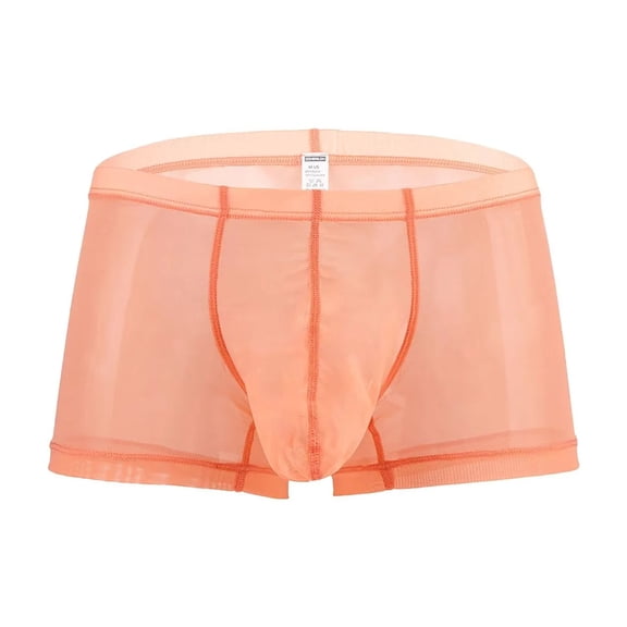 TANBOM Men's Sexy Mesh See Briefs Nylon Underwear Pack Orange XL 1-Pack