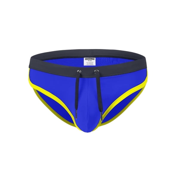 TANBOM Men's Sexy Polyamide Triangle Swim Trunks Adjustable Drawstring Big Pouch Comfortable Breathable Blue M