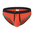 thumbnail image 1 of TANBOM Men's Sexy Polyamide Triangle Swim Trunks Adjustable Drawstring Big Pouch Comfortable Breathable Orange M, 1 of 5
