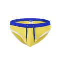 thumbnail image 1 of TANBOM Men's Sexy Polyamide Triangle Swim Trunks Adjustable Drawstring Big Pouch Comfortable Breathable Yellow XL, 1 of 5