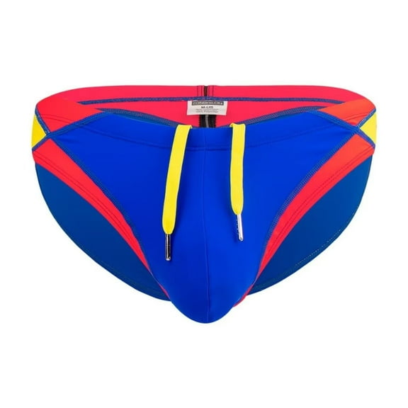 TANBOM Men's Sexy Polyamide Triangle Swim Trunks Bulge Enhancing Adjustable Drawstring Blue M