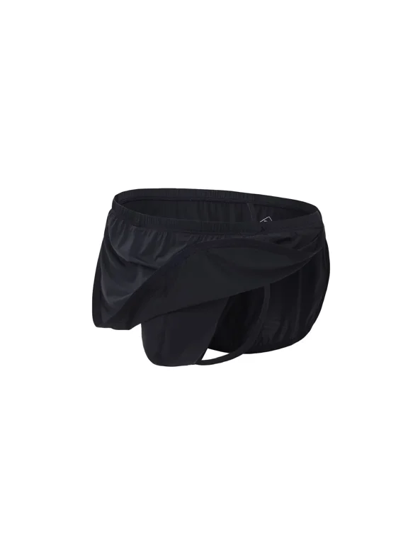 Men's Sexy Thong Underpants Nylon Briefs Pack Black XXXL 1-Pack