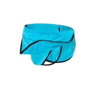 TANBOM Mens Sexy Thong Underpants Nylon Briefs Pack Cyan L 1-Pack