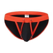 TANBOM Mens Sexy Triangle Swim Trunks Adjustable Drawstring Bulge Pouch Polyamide Comfortable Black M