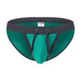thumbnail image 1 of TANBOM Men's Sexy Triangle Swim Trunks Adjustable Drawstring Bulge Pouch Polyamide Comfortable Green 2XL, 1 of 5