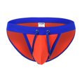 thumbnail image 1 of TANBOM Men's Sexy Triangle Swim Trunks Adjustable Drawstring Bulge Pouch Polyamide Comfortable Orange M, 1 of 5