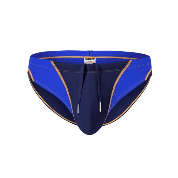 TANBOM Men's Sexy Triangle Swim Trunks Adjustable Drawstring Polyamide Comfortable Fit Dark Blue M