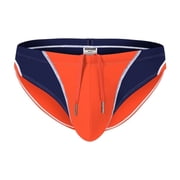 TANBOM Mens Sexy Triangle Swim Trunks Adjustable Drawstring Polyamide Comfortable Fit Orange 2XL