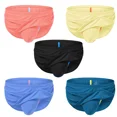 thumbnail image 1 of TANBOM Men's Sexy and Comfortable Briefs Nylon Thong Underwear Black/Orange/Blue/Green/Yellow XXL 5-Pack, 1 of 6