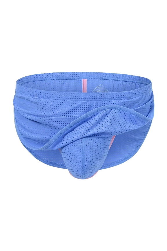 Men's Sexy and Comfortable Briefs Nylon Thong Underwear Blue XXXL 1-Pack