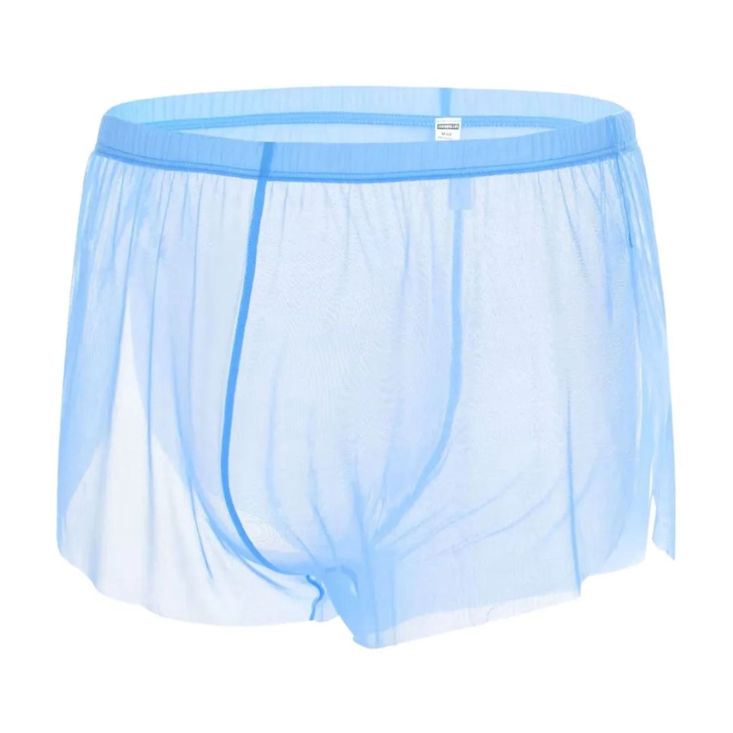 TANBOM Men's Sexy and Cool Boxer Briefs Nylon Mesh Underwear Blue XL 1 ...