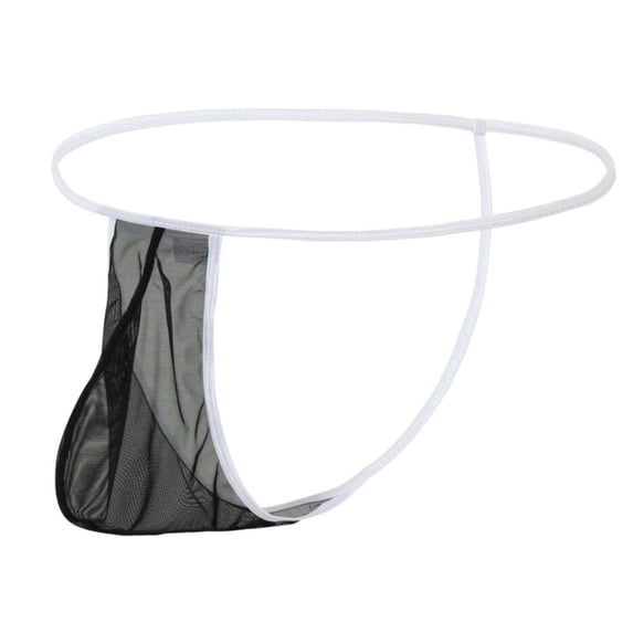 TANBOM Men's Mesh Ice Silk G-String Thong Underwear - Comfortable & Lightweight 1Pack Black XL