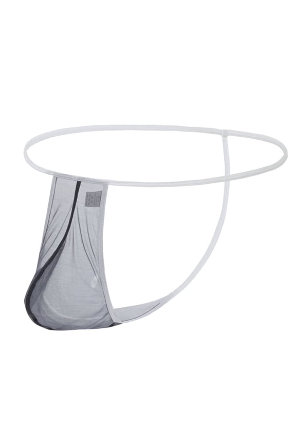 Men's Mesh Ice Silk G-String Thong Underwear - Comfortable & Lightweight 1Pack Darkgray L