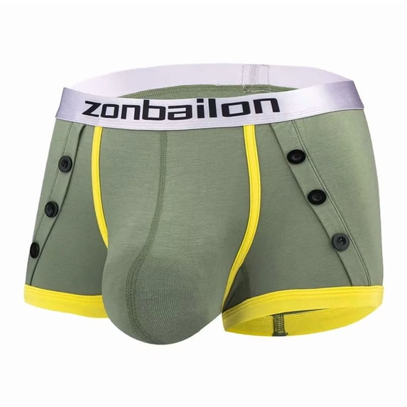 TANBOM Men's Snug Boxer Brief Bamboo Viscose Underwear Pack Green M 1-Pack