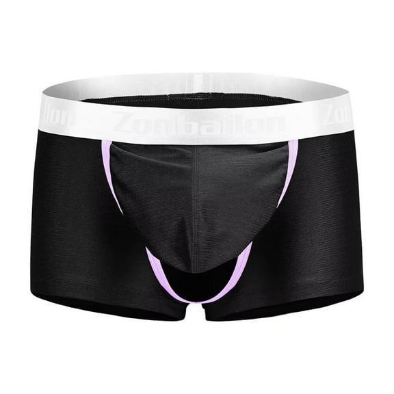 TANBOM Men's Soft Skin Boxer Briefs Nylon Underwear Black XXL 1-Pack