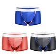 thumbnail image 1 of TANBOM Men's Soft Skin Boxer Briefs Nylon Underwear Blue/Gray/Red XL 3-Pack, 1 of 1