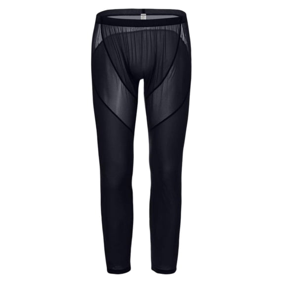 TANBOM Men's Spliced Mesh Stretchy Lightweight Loungewear Pants, Black, 1-Pack, M