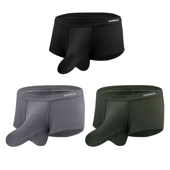 TANBOM Men's Stable Comfortable Briefs Modal Cotton Underwear Pack Black/Gray/Green M 3-Pack