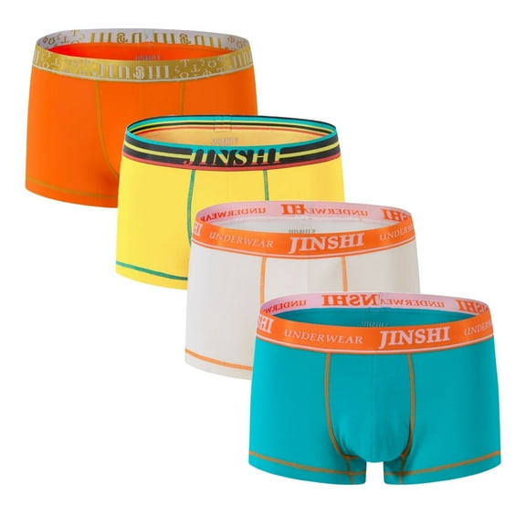 TANBOM Men's SuperSoft Boxer Brief Bamboo Viscose Underwear 4Multi01 M
